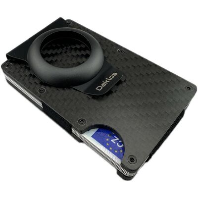 Daklos Karbónová RFID Mini peňaženka pre AirTag Carbon s klipom – čierna Daklos Karbónová RFID Mini peňaženka pre AirTag Carbon s klipom – čierna
