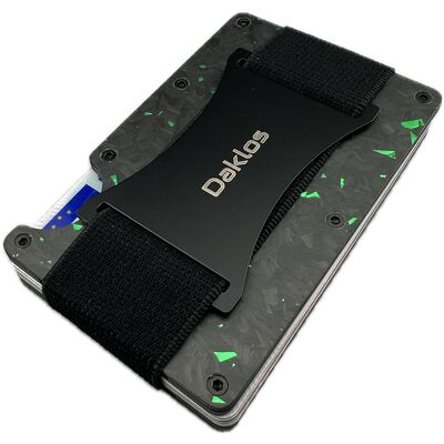 DAKLOS Carbon RFID karbónová mini peňaženka čiernozelená DAKLOS Carbon RFID karbónová mini peňaženka čiernozelená