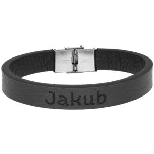 Ewena Kožený náramok čierny s menom Jakub Ewena Kožený náramok čierny s menom Jakub