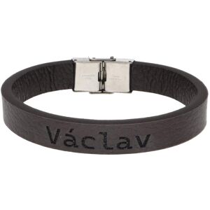 Ewena Kožený náramok hnedý s menom Václav Ewena Kožený náramok hnedý s menom Václav
