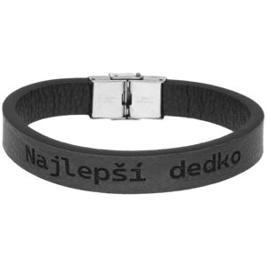 Ewena Kožený náramok čierny Najlepší dedko Ewena Kožený náramok čierny Najlepší dedko