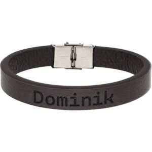 Ewena Kožený náramok hnedý s menom Dominik Ewena Kožený náramok hnedý s menom Dominik