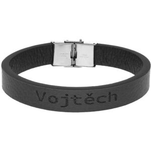 Ewena Kožený náramok čierny s menom Vojtěch Ewena Kožený náramok čierny s menom Vojtěch