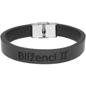 Ewena Kožený náramok čierny so znamením Blíženci Ewena Kožený náramok čierny so znamením Blíženci