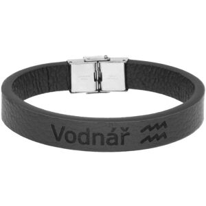Ewena Kožený náramok čierny so znamením Vodnár Ewena Kožený náramok čierny so znamením Vodnár