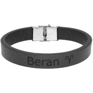 Ewena Kožený náramok čierny so znamením Baran Ewena Kožený náramok čierny so znamením Baran