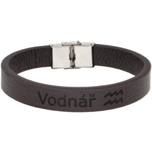 Ewena Kožený náramok hnedý so znamením Vodnár Ewena Kožený náramok hnedý so znamením Vodnár