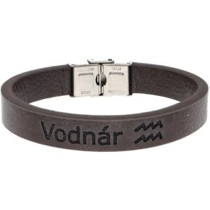 Ewena Kožený náramok hnedý so znamením Vodnár Ewena Kožený náramok hnedý so znamením Vodnár