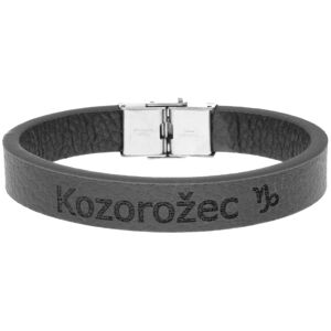 Ewena Kožený náramok čierny so znamením Kozorožec Ewena Kožený náramok čierny so znamením Kozorožec