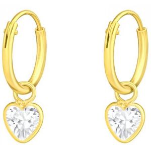 Flor de Cristal Pozlátené kruhové náušnice so srdiečkami (Ag925/1000) Flor de Cristal Pozlátené kruhové náušnice so srdiečkami (Ag925/1000)