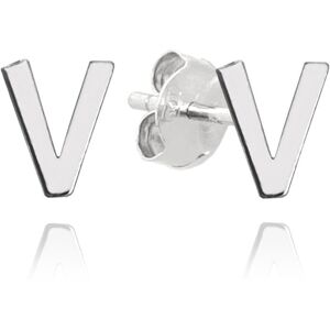 MINET Strieborné náušnice písmeno „V“ (Ag 925/1000, 0,7 g) MINET Strieborné náušnice písmeno „V“ (Ag 925/1000, 0,7 g)