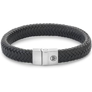 Rebel Rose Rebel & Rose Pánsky kožený náramok s bezpečnostnou sponou Full Metal Herringbone Black RR-M0019-S-M Rebel Rose Rebel & Rose Pánsky kožený náramok s bezpečnostnou sponou Full Metal Herringbone Black RR-M0019-S-M