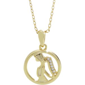 JSB Bijoux Strieborný náhrdelník Anjel v kruhu s kubickými zirkónmi pozlátený 92300436g-cr (Ag 925/1000) JSB Bijoux Strieborný náhrdelník Anjel v kruhu s kubickými zirkónmi pozlátený 92300436g-cr (Ag 925/1000)