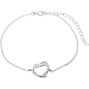 JSB Bijoux Strieborný náramok Dve prepletené srdiečka zdobené Kubickými zirkónmi Crystal 92500522cr JSB Bijoux Strieborný náramok Dve prepletené srdiečka zdobené Kubickými zirkónmi Crystal 92500522cr