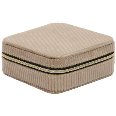 Home Styling Collection Šperkovnica, menčester 12 × 12 × 5 cm, béžová Home Styling Collection Šperkovnica, menčester 12 × 12 × 5 cm, béžová