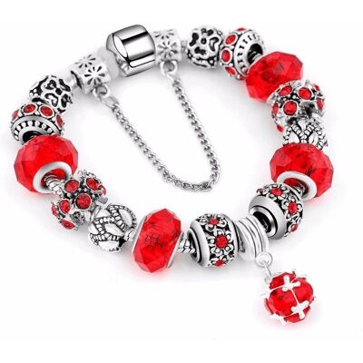 Silver Star Dámsky náramok red/silver/V 18 Silver Star Dámsky náramok red/silver/V 18