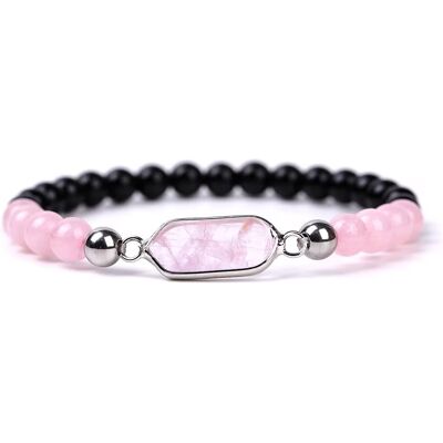 Silver Star Topazwind dámsky náramok, Rose Quartz Black Onyx, 23 cm Silver Star Topazwind dámsky náramok, Rose Quartz Black Onyx, 23 cm