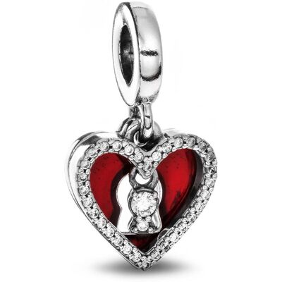 PANDORA model 793119C01 Dvojitý visiaci Červené srdce a kľúčová dierka (Ag 925/1000, 2,41 g) PANDORA model 793119C01 Dvojitý visiaci Červené srdce a kľúčová dierka (Ag 925/1000, 2,41 g)