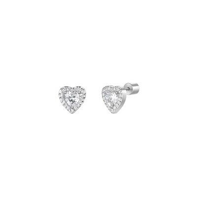 LUCA BARRA Hearts With White Zircons LUCA BARRA Hearts With White Zircons