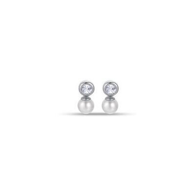 LUCA BARRA Synthetic Pearls With White Crystals LUCA BARRA Synthetic Pearls With White Crystals