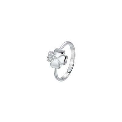 LUCA BARRA Ring With Heart And White Zircons Size S LUCA BARRA Ring With Heart And White Zircons Size S
