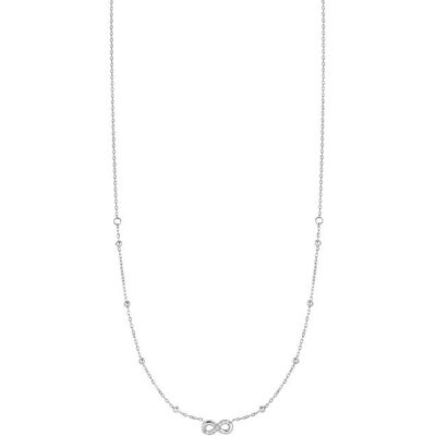 LUCA BARRA Steel Necklace With Infinity And White Zircon Light Points LUCA BARRA Steel Necklace With Infinity And White Zircon Light Points