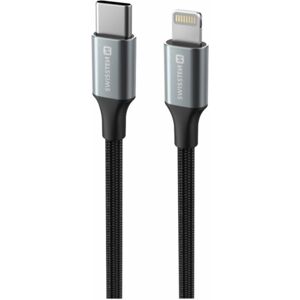 Swissten dátový kábel Textile II USB-C/Lightning 1,5 m čierny Swissten dátový kábel Textile II USB-C/Lightning 1,5 m čierny