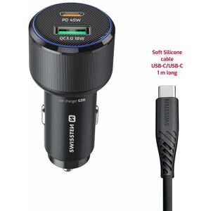 Swissten CL Adaptér USB-C PD + USB-A 63 W čierny + kábel USB-C/USB-C 1 m Swissten CL Adaptér USB-C PD + USB-A 63 W čierny + kábel USB-C/USB-C 1 m