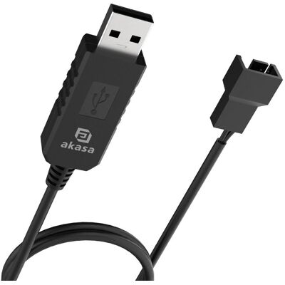 AKASA 5V to 12 V DC Step-Up Voltage Converter Cable for USB to 3-Pin & 4-Pin PC Fan AKASA 5V to 12 V DC Step-Up Voltage Converter Cable for USB to 3-Pin & 4-Pin PC Fan