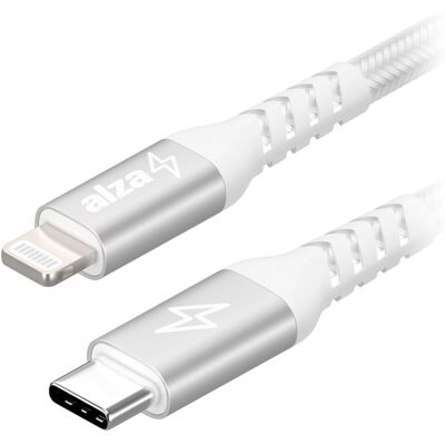 AlzaPower AluCore USB-C to Lightning MFi 2 m strieborný AlzaPower AluCore USB-C to Lightning MFi 2 m strieborný