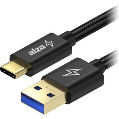 AlzaPower AluCore USB-A to USB-C 3.2 Gen 1 5Gbps 2m čierny AlzaPower AluCore USB-A to USB-C 3.2 Gen 1 5Gbps 2m čierny