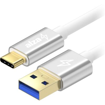 AlzaPower AluCore USB-A to USB-C 3.2 Gen 1 5Gbps 2m strieborný AlzaPower AluCore USB-A to USB-C 3.2 Gen 1 5Gbps 2m strieborný