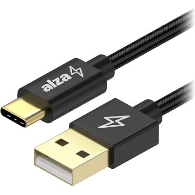 AlzaPower AluCore Charge USB-A to USB-C 2.0 2m čierny AlzaPower AluCore Charge USB-A to USB-C 2.0 2m čierny