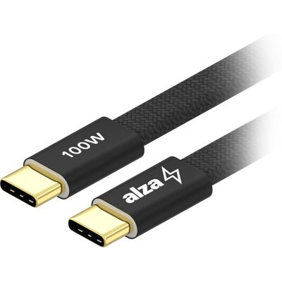 AlzaPower AluCore Flat Magnetic USB-C to USB-C 2.0 100 W 1 m čierny AlzaPower AluCore Flat Magnetic USB-C to USB-C 2.0 100 W 1 m čierny
