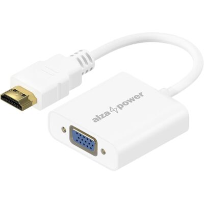 AlzaPower HDMI (M) to VGA (F) with 3,5 mm Jack biely AlzaPower HDMI (M) to VGA (F) with 3,5 mm Jack biely