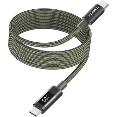 ChoeTech PD60W USB-C na USB-C Digital Display 1,2 m Magnet Nylon Cable Dark green ChoeTech PD60W USB-C na USB-C Digital Display 1,2 m Magnet Nylon Cable Dark green