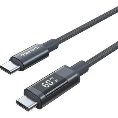 ChoeTech PD60W USB-C na USB-C Digital Display 1,2 m Nylon Cable Grey ChoeTech PD60W USB-C na USB-C Digital Display 1,2 m Nylon Cable Grey