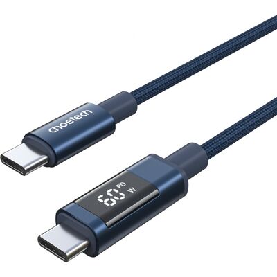 ChoeTech PD60W USB-C na USB-C Digital Display 1,2 m Nylon Cable Dark blue ChoeTech PD60W USB-C na USB-C Digital Display 1,2 m Nylon Cable Dark blue