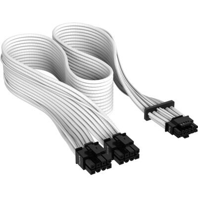 Corsair Premium Individually Sleeved 12+4pin PCIe Gen 5 12VHPWR 600 W cable Type 4 White Corsair Premium Individually Sleeved 12+4pin PCIe Gen 5 12VHPWR 600 W cable Type 4 White