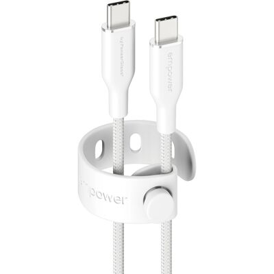 PanzerGlass Empower kábel USB-C/USB-C, 2 m biely PanzerGlass Empower kábel USB-C/USB-C, 2 m biely