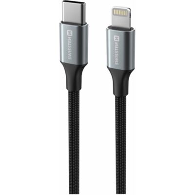 Swissten dátový kábel Textile II USB-C/Lightning 1,5 m čierny Swissten dátový kábel Textile II USB-C/Lightning 1,5 m čierny