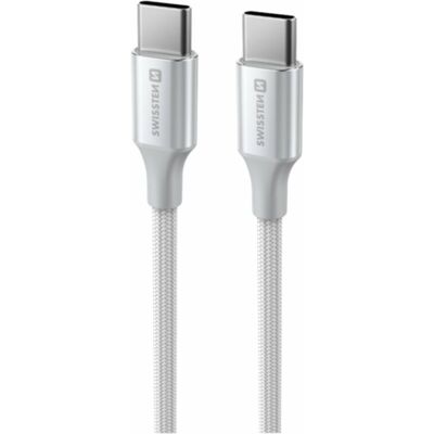 Swissten dátový kábel Textile II USB-C/USB-C 1,5 m biely Swissten dátový kábel Textile II USB-C/USB-C 1,5 m biely