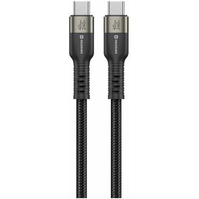 Swissten dátový video kábel USB 4.0, USB-C, 240W, 0,5 m čierny Swissten dátový video kábel USB 4.0, USB-C, 240W, 0,5 m čierny
