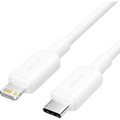 Vention USB 2.0 Type-C Male to Lightning Male 3 A Cable 1 m White PVC Type Vention USB 2.0 Type-C Male to Lightning Male 3 A Cable 1 m White PVC Type