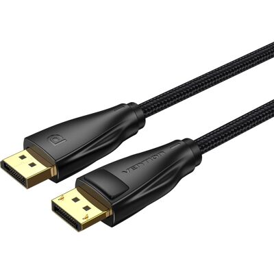 Vention Cotton Braided DP 1.4 (Display Port) 3m Black Vention Cotton Braided DP 1.4 (Display Port) 3m Black