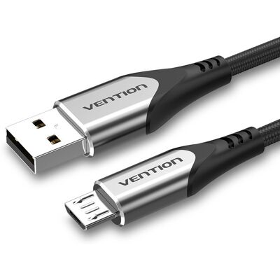 Vention Luxury USB 2.0 -> micro USB Cable 3A Gray 1 m Aluminum Alloy Type Vention Luxury USB 2.0 -> micro USB Cable 3A Gray 1 m Aluminum Alloy Type