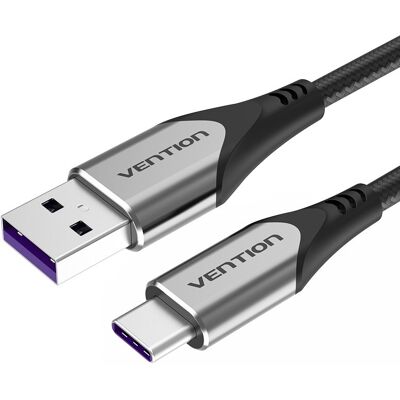 Vention USB-C to USB 2.0 Fast Charging Cable 5A 1.5m Gray Aluminum Alloy Type Vention USB-C to USB 2.0 Fast Charging Cable 5A 1.5m Gray Aluminum Alloy Type