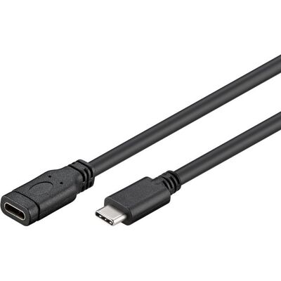 PremiumCord Predlžovací kábel USB 3.1 konektor C/male – C/female, čierny, 2 m PremiumCord Predlžovací kábel USB 3.1 konektor C/male – C/female, čierny, 2 m