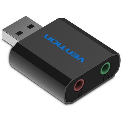 Vention USB External Sound Card Black Metal Type Vention USB External Sound Card Black Metal Type