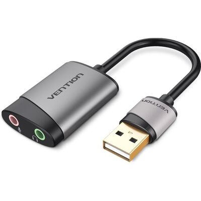 Vention USB External Sound Card 0.15M Gray Metal Type (OMTP-CTIA) Vention USB External Sound Card 0.15M Gray Metal Type (OMTP-CTIA)